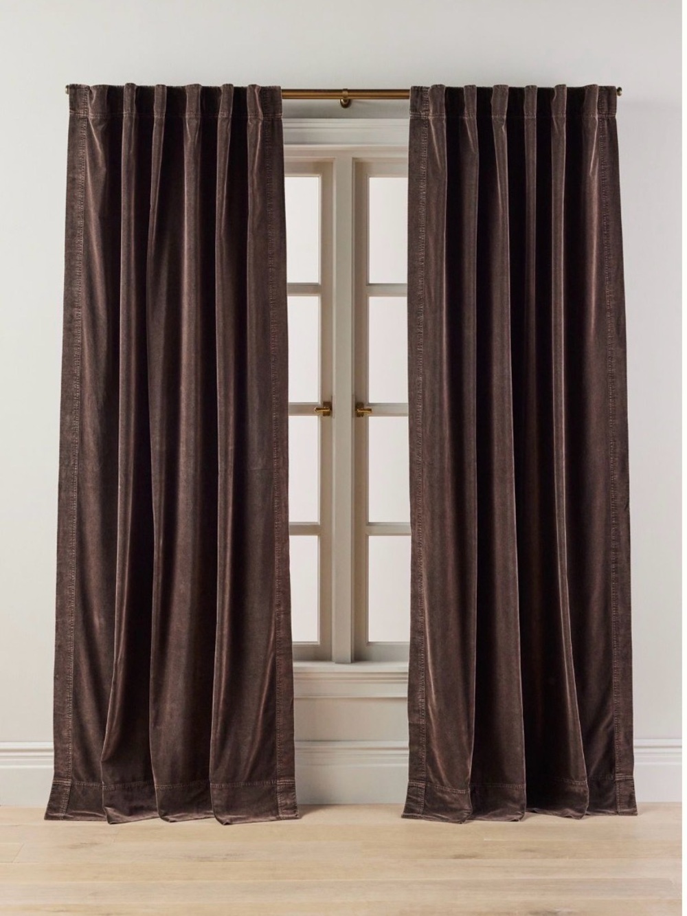 Chocolate Brown Velvet Curtain Panel - Anthropologie